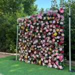 FW101 Leaves with colorful roses flower wall backdrop 8x8ft cloth fabric backup - Image 4