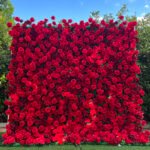 FW104 Red roses flower wall backdrop 8x8ft cloth fabric backup