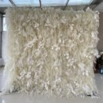 FW116 White pampas leaves flower wall backdrop 8x8ft cloth fabric backup