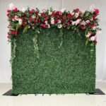 FW105 Grass with red roses flower wall backdrop 8x8ft cloth fabric backup