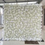 FW113 White hydrangea roses flower wall backdrop 8x8ft cloth fabric backup