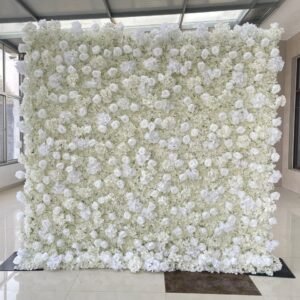 FW113 White hydrangea roses flower wall backdrop 8x8ft cloth fabric backup