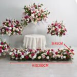 TR0027 Colorful roses with leaves table runner for wedding decoration - Image 5