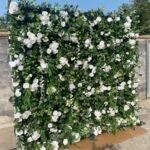 FW117 White flowers with leaves flower wall backdrop 8x8ft cloth fabric backup - Image 5