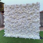 FW107 White roses hydrangea flower wall backdrop 8x8ft cloth fabric backup - Image 5