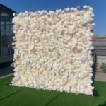 FW109 White roses flower wall backdrop 8x8ft cloth fabric backup - Image 5