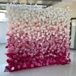 FW114 White and pink roses ombre flower wall backdrop 8x8ft cloth fabric backup - Image 4