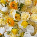 FW106 Yellow roses flower wall backdrop 8x8ft cloth fabric backup - Image 3