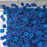 FW118 Royal blue roses flower wall backdrop 8x8ft cloth fabric backup - Image 3
