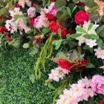FW105 Grass with red roses flower wall backdrop 8x8ft cloth fabric backup - Image 2