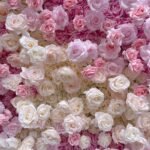 FW124 Pink ivory roses splicing flower wall backdrop 8x8ft cloth fabric backup - Image 2
