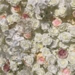 FW109 White roses flower wall backdrop 8x8ft cloth fabric backup - Image 2