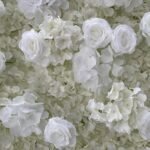FW113 White hydrangea roses flower wall backdrop 8x8ft cloth fabric backup - Image 2