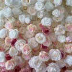 FW114 White and pink roses ombre flower wall backdrop 8x8ft cloth fabric backup - Image 2