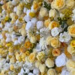 FW106 Yellow roses flower wall backdrop 8x8ft cloth fabric backup - Image 2