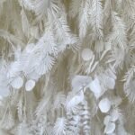 FW116 White pampas leaves flower wall backdrop 8x8ft cloth fabric backup - Image 2