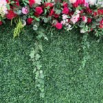 FW105 Grass with red roses flower wall backdrop 8x8ft cloth fabric backup - Image 3