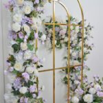TR0041 White and purple roses table runner for wedding decoration - Image 3