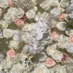 FW109 White roses flower wall backdrop 8x8ft cloth fabric backup - Image 3