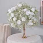 FC0032 White roses orchid flower centerpieces for wedding decoration