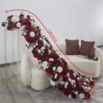 TR0029 White and red roses table runner for wedding decoration - Image 5