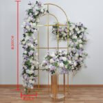 TR0041 White and purple roses table runner for wedding decoration - Image 5