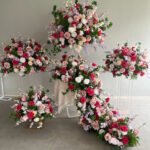 TR0027 Colorful roses with leaves table runner for wedding decoration - Image 3