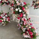 TR0027 Colorful roses with leaves table runner for wedding decoration - Image 2