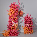 BD004 Rosyflower Backdrop flowers hot pink and orange roses for weddings