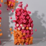 BD004 Rosyflower Backdrop flowers hot pink and orange roses for weddings - Image 2
