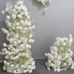 BD005 Rosyflower Backdrop flowers white roses with babysbreath for weddings - Image 2