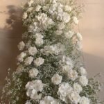 BD006 Rosyflower Backdrop flowers white roses with leaves for weddings - Image 6
