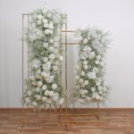 BD006 Rosyflower Backdrop flowers white roses with leaves for weddings