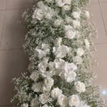 BD006 Rosyflower Backdrop flowers white roses with leaves for weddings - Image 5