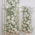 BD006 Rosyflower Backdrop flowers white roses with leaves for weddings - Image 2